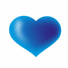 Blue heart isolated. 3d heart. Blue heart. Vector. Images. Valentines day. Love. Holiday. Gesign. Sign. Symbol. Illustration. 
