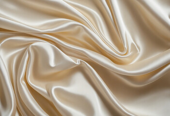 Fototapeta premium Soft and luxurious white fabric background with silky waves in pastel colors