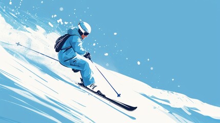 a person skiing down a mountain slope