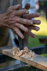 hands of a carpenter