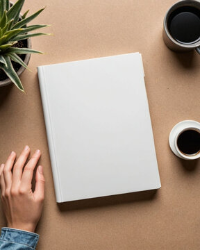 Mockup plantilla portada de libro en blanco