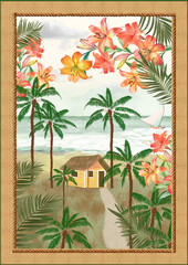 background with palm trees