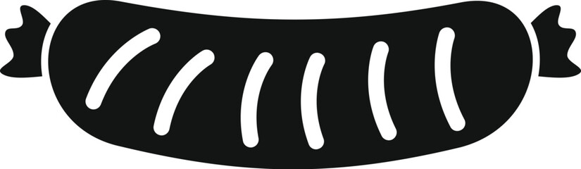 Simple black glyph representing a sausage, ideal for food industry related designs