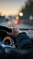 close up of hands of a businesswoman driving her car, modern successful transportation