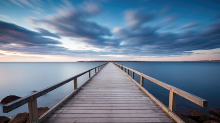 wooden bridge over the sea