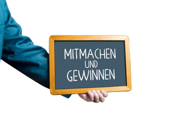 Mitmachen und Gewinnen, Kreidetafel