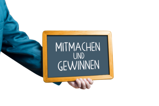 Mitmachen und Gewinnen, Kreidetafel