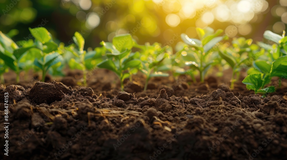 Wall mural soil is a component of the outer layer of the planet that consists of inorganic substances and livin