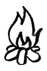 Fire Place Icon - Crayon Chalk Drawing