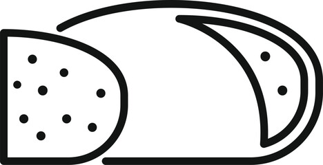 Simple line icon of a shawarma wrap, a popular street food in many middle eastern and mediterranean countries