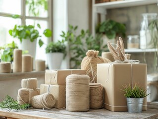 Recycled packaging materials including boxes, wrapping paper