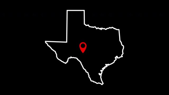 Texas map animated footage template, Texas map animated footage illustration elements