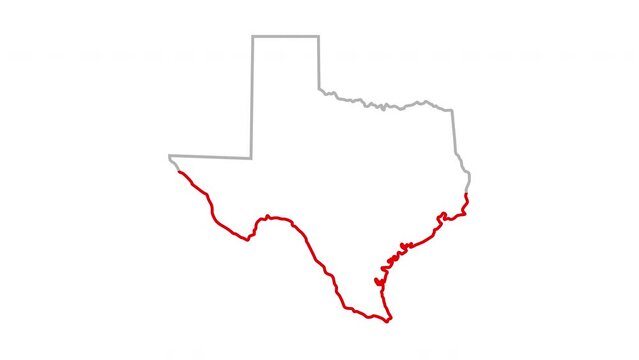 Texas map animated footage template, Texas map animated footage illustration elements