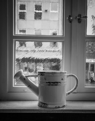 vase watering can on windowsill © wlad074