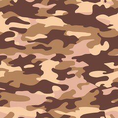 Naklejka premium Simple Camouflage seamless pattern in Brown. Military camouflage. illustration formats 4096 x 4096