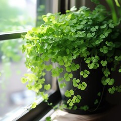 A Maidenhair Fern (Adiantum) plant close-up