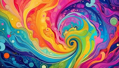 Colorful ink swirling pop abstract background