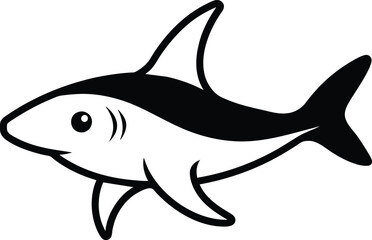 Coloring book or Coloring page for kids Shark vector clipart Nature background