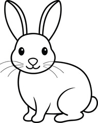 Coloring book or Coloring page for kids Rabbit vector clipart Nature background