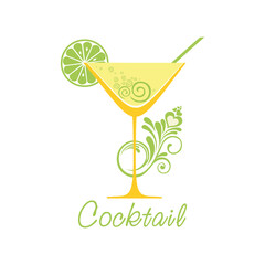 Cocktail. Restaurant Menu Card Design. Menu Template. Vector illustration 