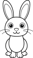 Coloring book or Coloring page for kids Rabbit vector clipart Nature background