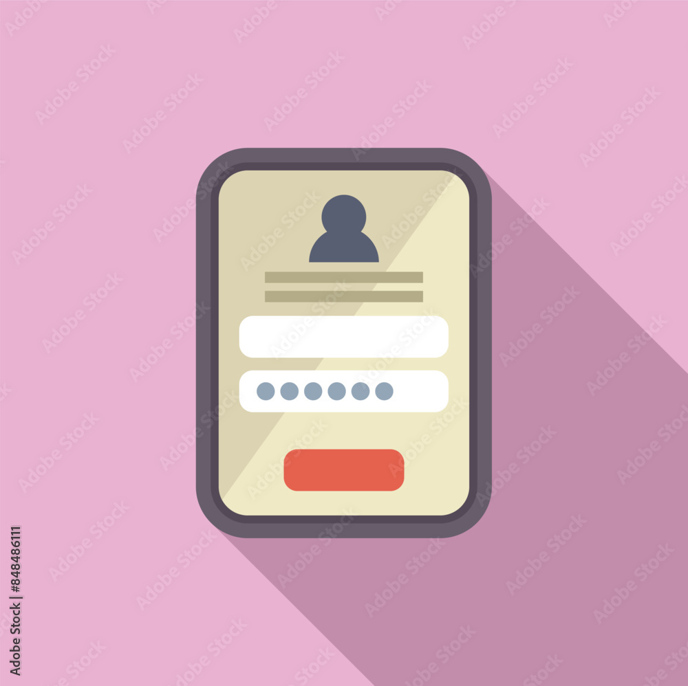 Poster smartphone displaying user profile interface for account login, emphasizing online security and digi