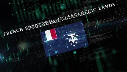 French Southern and Antarctic Lands with Digital flag Intro - Powered by Adobe