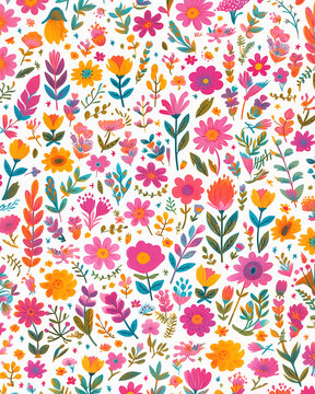Seamless floral pattern. minimalistic style