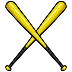 Baseball Bat Crossed Bats Illustration