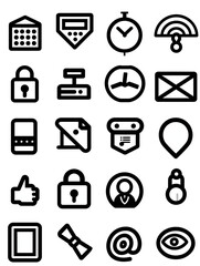 A set of icons for various security devices