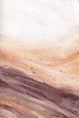 Earth tone abstract hand painted watercolor. Neutral beige flowy ink boho background for poster, wall art, banner, invitation