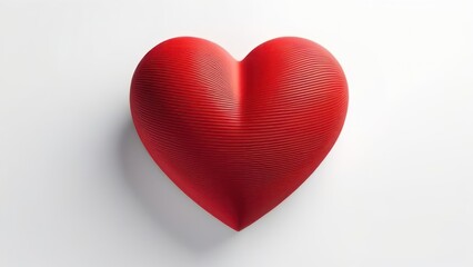 Fototapeta premium red heart on a white background, space for text