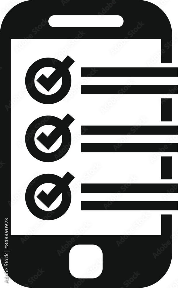 Poster smartphone displaying a checklist with all items marked as completed