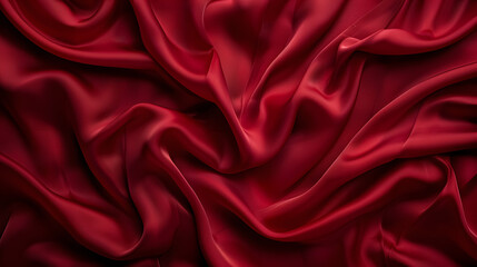 Obraz premium beautiful red fabric texture close up with waves