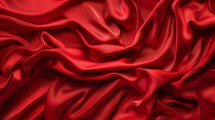 Obraz premium beautiful red fabric texture close up with waves