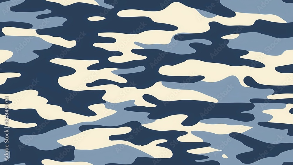 Poster Simple Camouflage seamless pattern in Navy. Military camouflage. illustration formats 4K UHD