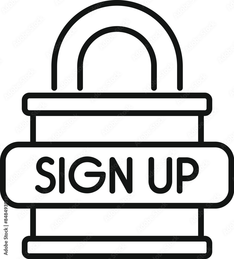 Poster this simple icon is representing the concept of signing up securely on a website or platform