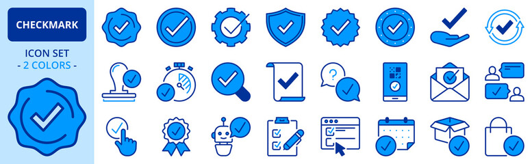 Icons in two colors about checkmark © spiral media
