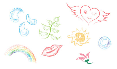 Doodles with waxy texture 
chalk and charcoal pencil