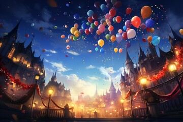 Obraz premium Elegant Silver and Coral Birthday Celebration Background with Trendy Sophistication