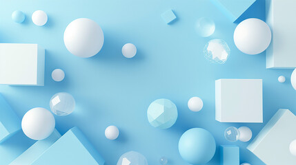 Abstract Blue Spheres on Gradient Background
