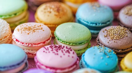 Obraz premium Assorted colorful round macarons