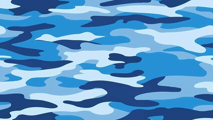 Obraz premium Simple Camouflage seamless pattern in Blue. Military camouflage. illustration formats 4K UHD