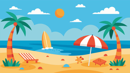 Obraz premium Beach Design Banner With Hello summerBeach Design Banner With Hello summer