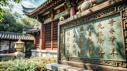 ancient Chinese inscription, 8K, hd, high detail, realism, photography, photorealism 