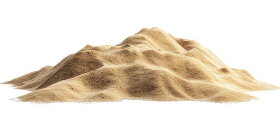 Desert sand mound isolated on a white background