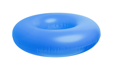 Blue swim ring on isolated background. 3d render.