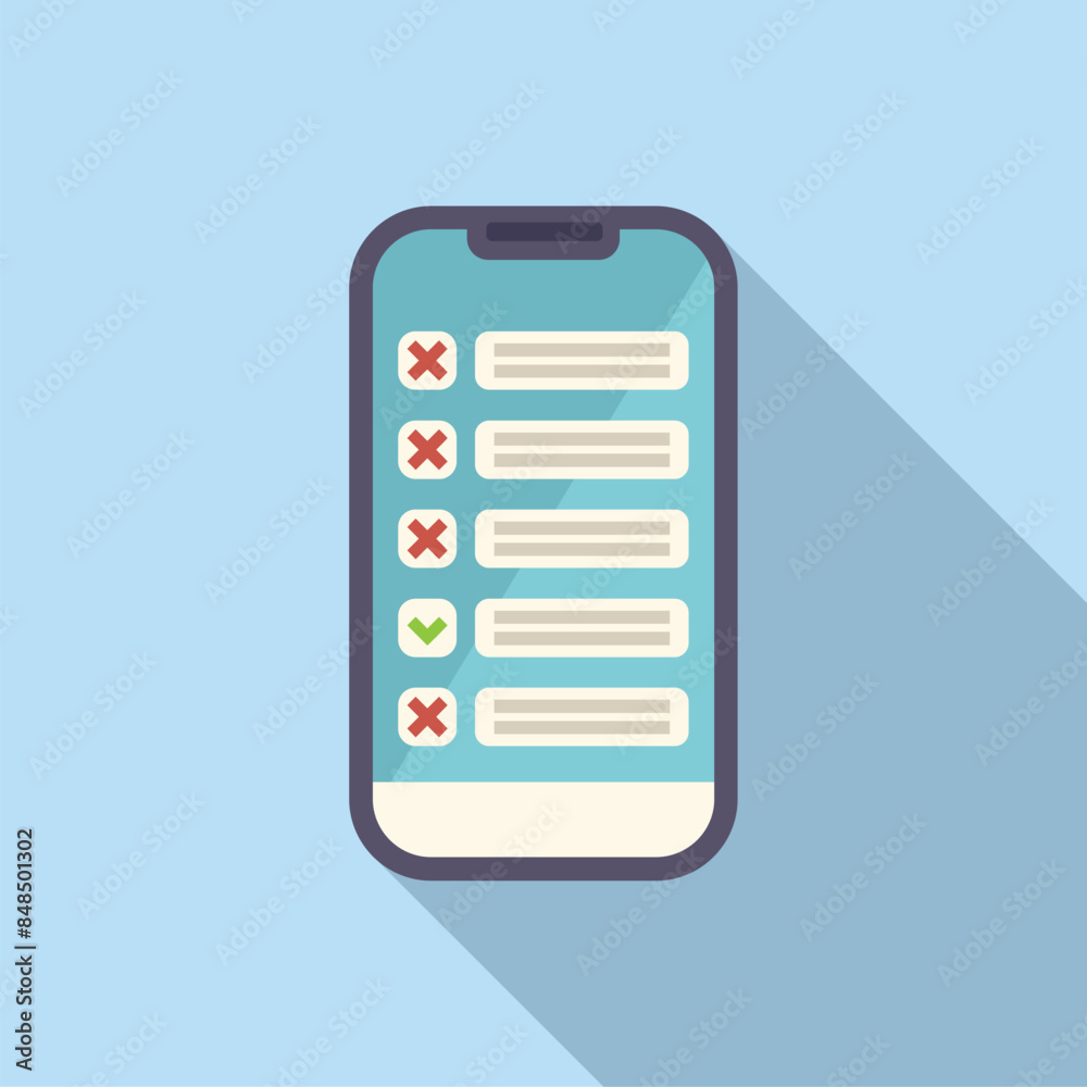 Poster smartphone is showing checklist with checked boxes on screen app for completing tasks