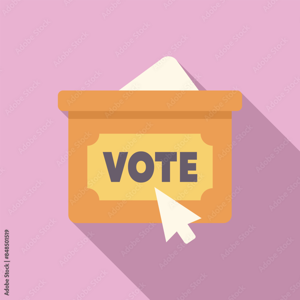 Poster online vote box with cursor pointing at it showing online voting system