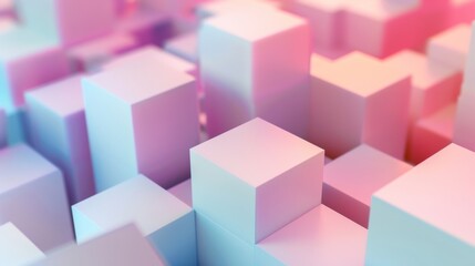 Obraz premium A close up of pink cubes with a blue background